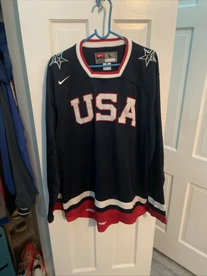 2020 Nike Team USA Hockey Olympic Blank Jersey Sz L IIHF Olympic Vintage - Image 1 of 3