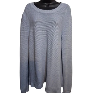 J. Suéter Crew Mercantile Para Mujer Azul Claro L Tejido Minimalista Acogedor Pieza Otoño - Imagen 1 de 11