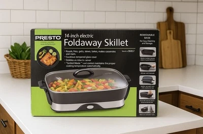 Sartén eléctrica plegable Presto de 16 pulgadas con tapa de vidrio templado y base extraíble Foto 1 de 4