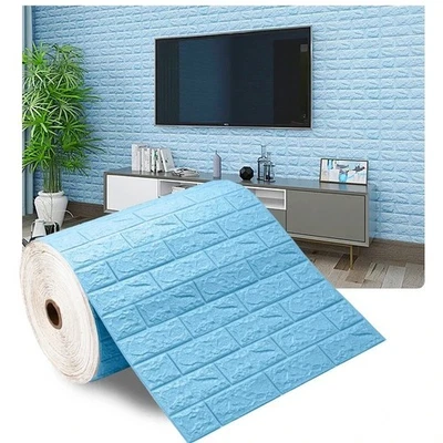 Papel tapiz autoadhesivo de ladrillo de espuma 3D impermeable pegatinas de pared decoración del hogar Foto 1 de 4