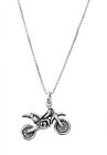 STERLING SILVER MOTOCROSS DIRT BIKE CHARM WITH BOX CHAIN NECKLACE