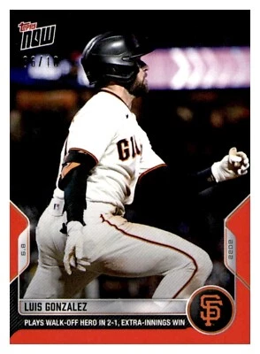 2022 Topps Now Red Parallel #323 Luis Gonzalez Giants 6/10 - Image 1 of 2