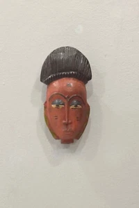 African Mask Wood Crest Baule Tribe Mask - Picture 1 of 2