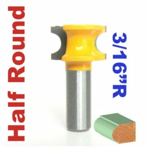 1 Stück 1/2 Zoll Schaft 3/16 Zoll Radius Halbrund Bullnose Router Bit S - Bild 1 von 12
