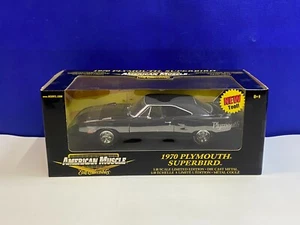 ERTL 1/18 SCALE RARE BLACK CHROME CHASE 1970 PLYMOUTH SUPERBIRD FACTORY SEALED - Picture 1 of 8