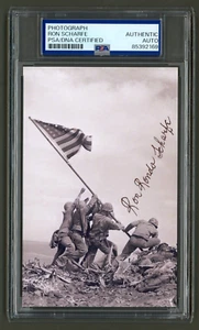 Ron Scharfe Signed Photo Card (PSA) World War 2 Veteran Iwo Jima Flag Raising - Picture 1 of 2