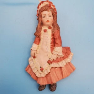 Vintage Bells Ceramics Cast Porcelain Girl Doll Christmas Ornament 4" Tall - Picture 1 of 6