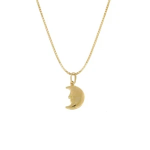 Collana in oro giallo 18 Kt 750/1000 con pendente a forma di luna da donna - Picture 1 of 2