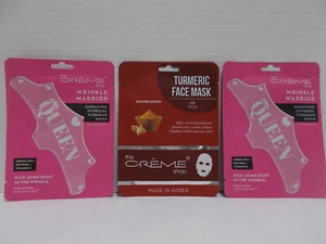Lot of 3 - Creme shop Tumeric face mask Queen wrinkle warrior forehead patch - Picture 1 of 4