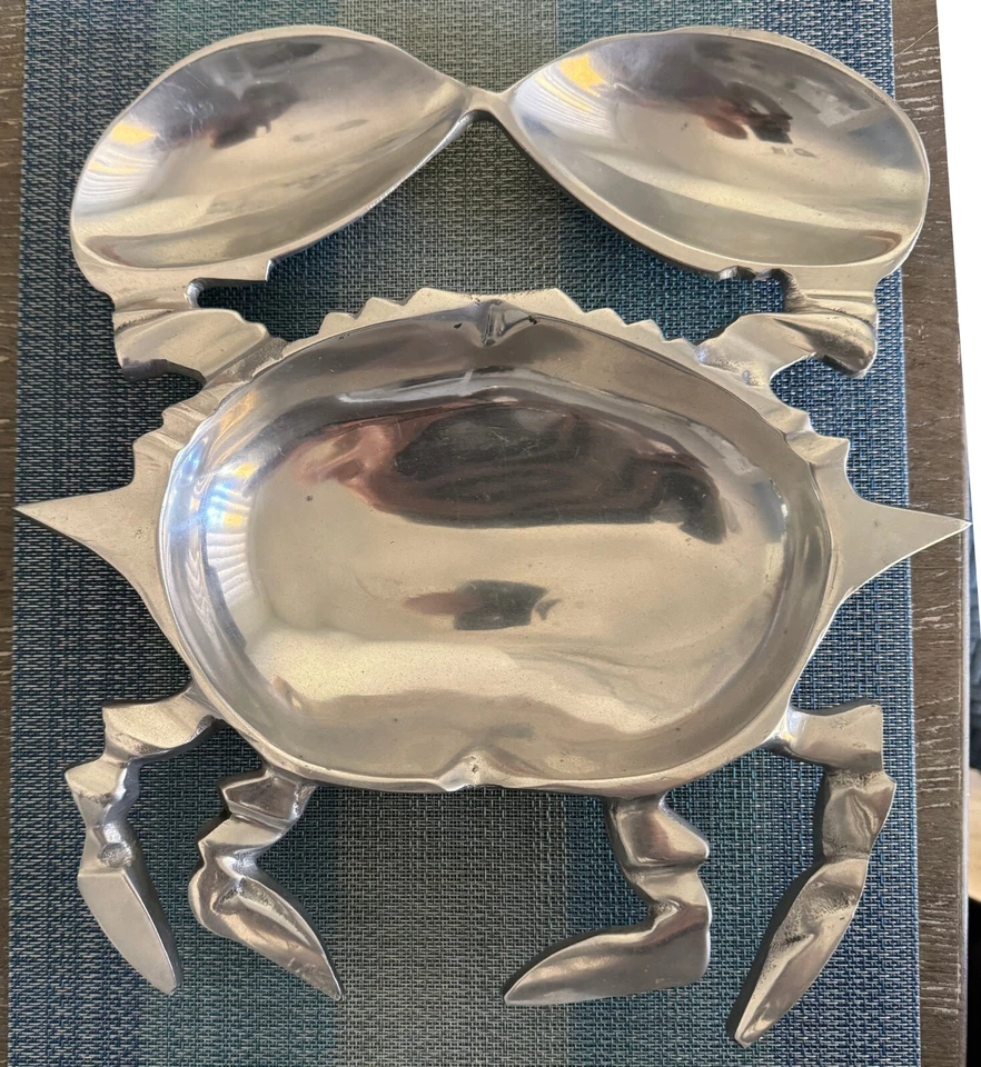 Wilton Armetale Giant Crab 13" Pewter Chip Dip Serving Tray Pewter - Image 1 of 2