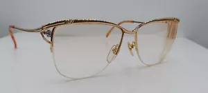 Vintage Tura 963 Gold Oval Half-Rim Metal Sunglasses Japan FRAMES ONLY - Picture 1 of 7