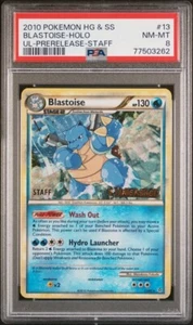 Pokémon 2010 HGSS Unleashed Blastoise 13/95 Staff pre-release PSA 8 - Picture 1 of 2