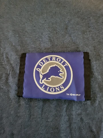 Vintage 1993 Detroit Lions Canvas Wallet Billfold Cover