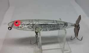 Vintage L&S MirrOlure Clear Silver Flake 4 1/4" Floater Topwater/Surface Lure - Picture 1 of 7