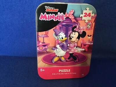 Disney Junior Minnie Mouse Mini Puzzle w/ Collectible Tin ~ 24 Pieces 5" x 7" - Image 1 of 4