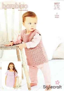STYLECRAFT 9607 Robe CABBAGE PATCH Crochet DK Modèle 16"-26" 41-66cm 0-7ans - Picture 1 of 6