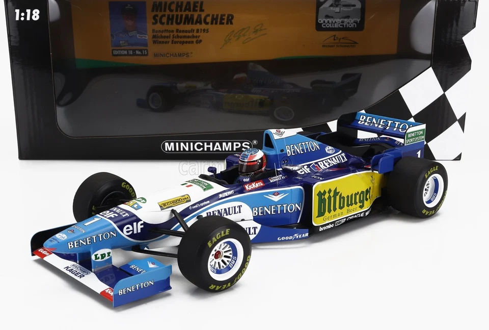 1/18 MINICHAMPS - BENETTON - F1 B195 TEAM MILD SEVEN RENAULT N 1 WORLD 510953201 - Immagine 1 di 1