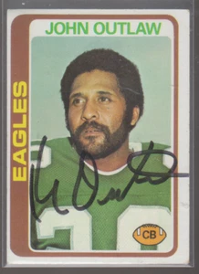 Topps John Outlaw 1978 autografiado - Eagles - Imagen 1 de 1