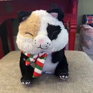 Belly Buddy Plush Toy Fat Calico Cat Stuffed Animal by Nanco Super Soft W Scarf - Picture 1 of 5