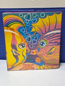 Vintage Lisa Frank Kissing Fish Tropical 3 Ring Binder 90’s Colorful Sh - Picture 1 of 10