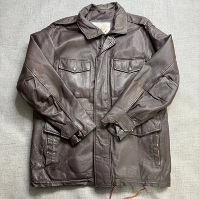 Винтажная кожаная мужская полевая куртка Cooper армии США большая на молнии военная для улицы - Изображение 1 из 4