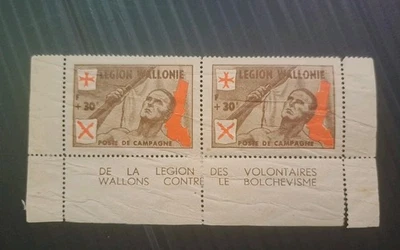 GERMAN      RARE "BELGIAN LEGION" AGAINST  BOLSHVISM  / SHEET NUMBERS  /    r - Image 1 of 4