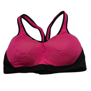Champion PowerShape Womens Sz M Lightly Padded Sports Bra Bright Pink Black - Picture 1 of 4