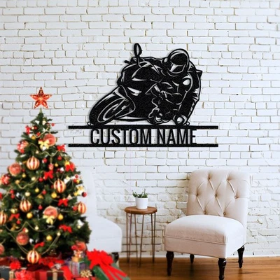 Letrero metálico con nombre personalizado de carreras de motos, letrero de moto GP Foto 1 de 4