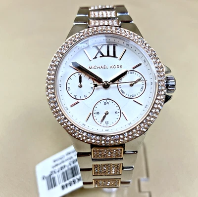 MICHAEL KORS Camille Two-Tone Pavé Glitz Ladies Watch MK6846 NWT RP $325 - Image 1 of 4