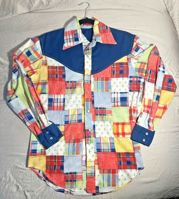 Винтажная пэчворк жемчуг Snap рубашка на пуговицах - женщин Lg. - Безымянные производители или домашние - Изображение 1 из 4