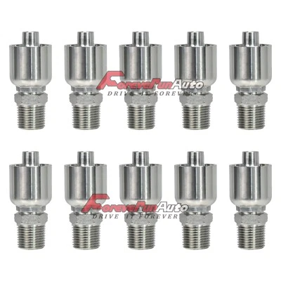 FOREVERUNAUTO # MP-08-08, 10 PK, 1/2" Hose x 1/2" NPT Male Pipe Hydraulic Hose Fittings HY