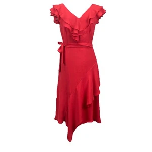 FRANK LYMAN 226374 Kleid Coral Rot A-Linie Gr 36/S Rüschen Party Urlaub UVP:295€ - Bild 1 von 5