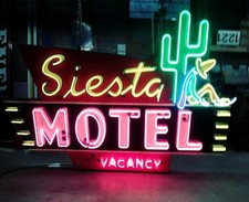 New "Siesta Motel" Neon Sign 8 1/2 Ft W x 71" H - Neon Signs Lifetime Warranty