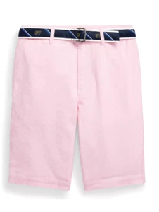 Polo Ralph Lauren Belted Pink Oxford Chino Shorts Boy's L59537 Size 18 - Picture 1 of 2