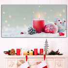 Canvas Wall Art Home Decoration 140x70 Christmas Red Candle Snow Pinecones Gift 