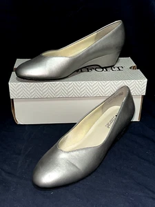 I LOVE COMFORT SHOES SIZE 7.5 M WOMEN'S NADINE SILVER HEELS PUMPS W/Box - Picture 1 of 16