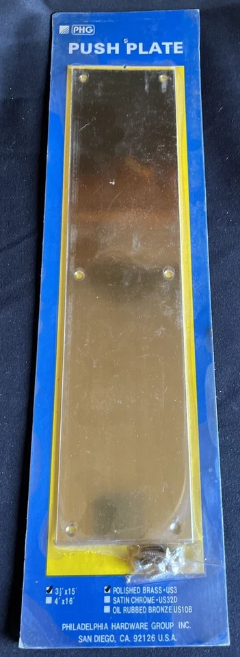 Schlage Pull Push Handle Plate Swing Door Set 3.5 X 15 Bright Brass Sc83115pa