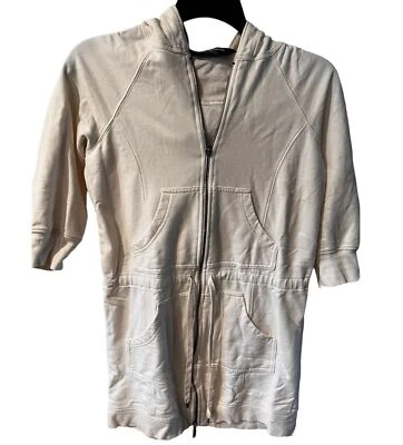 Chaqueta de punto NORMA KAMALI para mujer S cremallera completa sudadera con capucha cordón costero Foto 1 de 4