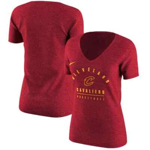 Women's Cleveland Cavaliers Nike Wine Team Name Performance V-Neck T-Shirt [B50] - Picture 1 of 4