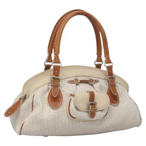 Christian Dior Trotter Canvas Hand Bag Beige Auth 110182 - Picture 1 of 24