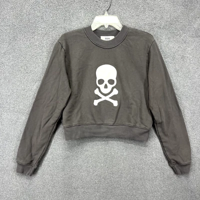 Soul by SoulCycle Laura Crop Sweatshirt Womens Small Gray Skull - Image 1 of 4