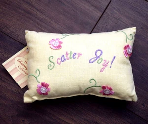 The Boutique Collection "SCATTER JOY" Small Linen Decorative Pillow, Yellow, NWT - Picture 1 of 5