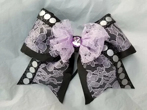 Cheer Bow - Lavender and Lace- Glitter - Hair Bows ROCK & ROLL BOW - Picture 1 of 3