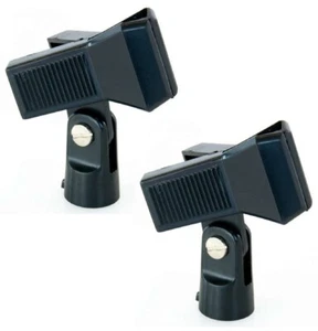 2 x Springfeder Mikrofon Klemme Klammer Halter DJ Clip Clamp gefedert 5/8" ADM - Picture 1 of 6