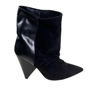 Isabel Marant Luliana Botas Tacón Holgado Cuero Negro/Gamuza, Talla 39 (US 9) - Imagen 1 de 14