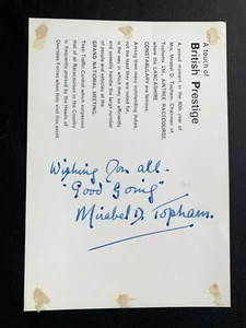 MIRABEL TOPHAM (†1980) "Topham Ltd." Aintree Racecourse signed photo card 6x8 - Picture 1 of 2