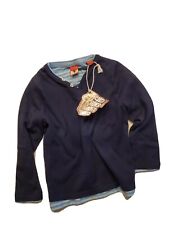 NWT SCOTCH SHRUNK NAVY SWEATER with ATTACHED LONG SLEEVE STRIPED TEE