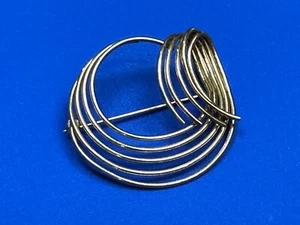 Broche prendedor Art Deco relleno de oro 12K Gf vintage remolino de alambre multicapa  - Imagen 1 de 20