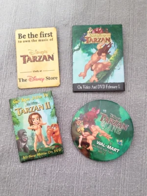 Lote De 4 Botones Promocionales Video Película Tarzán Disney Tarzán 2 Jane Foto 1 de 4