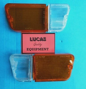 Hillman Imp Lucas L717 nos Front Lens set Amber + Clear Left + Right - Picture 1 of 1